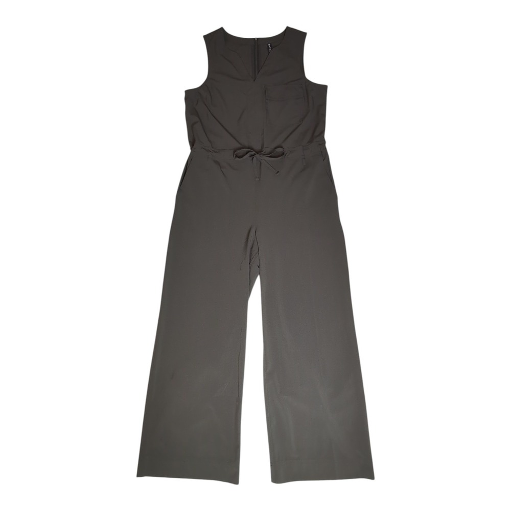 Athleta Topanga Jumpsuit Women M Gorpcore Utility Wide Leg Sleeveless V-Neck - Picture 1 of 11